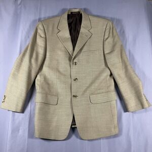 Henry Grethel Blazer Mens 38S Beige Brown Wool Sport Coat 3 Button Jacket